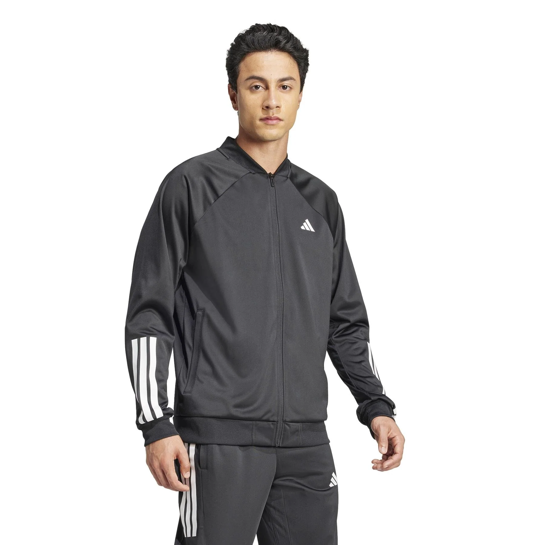 ADIDAS Mens 3 Stripe Knit Padel Jacket - Black - Image 5