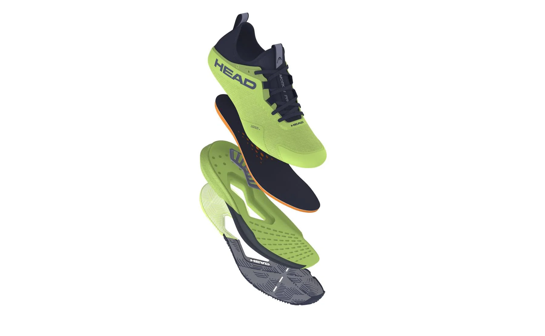 HEAD Motion Pro Mens Padel Shoes - Lime / Navy - Image 6
