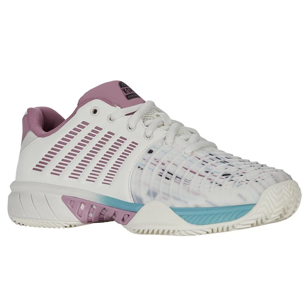 K-Swiss Express Light 3 Womens Padel Shoes - White / Pink / Turquoise - Image 3