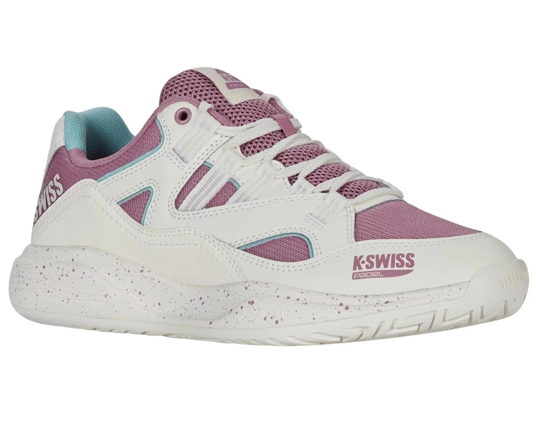 K-Swiss Tura Team Womens Padel Shoes - White / Pink / Turquoise - Image 4